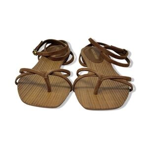 Veronica Beard Allegra Suede Flat Ankle-Strap Sandals